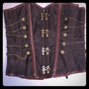 New gorgeous steel bone steam punk corset